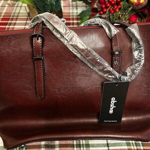 Maroon Leather Shoulder Bag